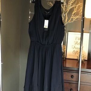 Banana Republic, silk feel navy sleeveless dress.